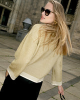 ambre allrich sweater gold offwhite shiny luxury knit