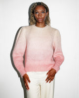 kate pull allrich en mohair degrade couleur ecru rose col rond maille collection femme allrich