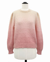 allrich kate sweater mohair color gradient white ecru rose pink crewneck long sleeves womens
