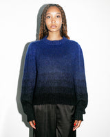 allrich pull femme a manches longues devant col rond bleu nuit noir