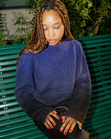 pull mohair kate allrich bleu noir maille femme manches longues