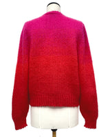 pull allrich degrade couleur rouge pink mohair tricote maille dos