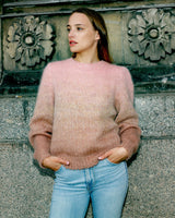 allrich kate crew neck sweater in sandalwood color gradient