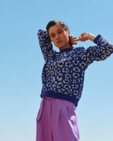 allrich-pull femme leopard en jacquard tricote avec col rond, felice