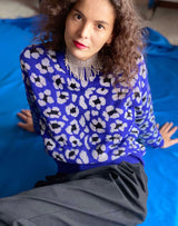 allrich-pull leopard avec col rond, felice, vetement femme