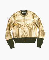 allrich-lux cardigan avec foil print metallique or