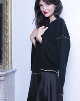 allrich-détail gilet ella noir avec fil métallique emmanchure