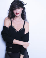 Elly Twinset Ella Cardigan and Lyra Tank Top Black