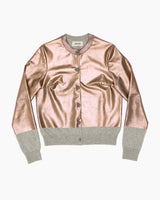 allrich-lux cardigan rose metallique et maille grise