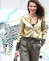 Lux Gold Cardigan Khaki
