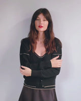 allrich-twinset elly noir-debardeur avec cardigan femme