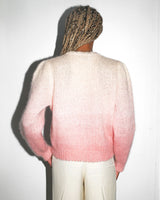 allrich mohair sweater kate gradient white pink back long gathered sleeves paris design knitwear brand