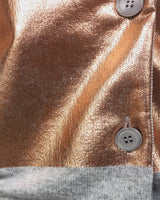 allrich-lux cardigan detail enduit cuivre rose sur maille grise