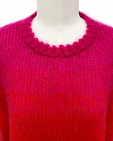 allrich pull femme kate maille mohair rouge pink rose encolure